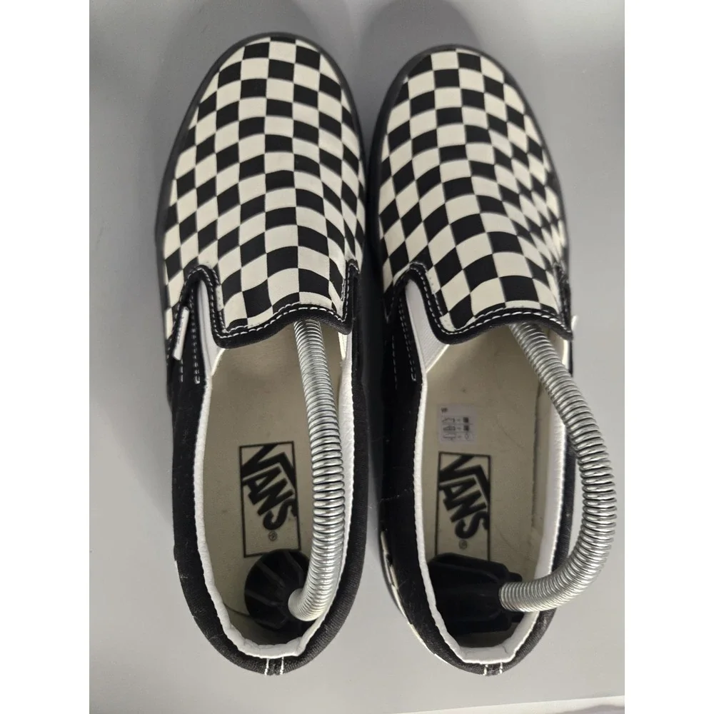 Vans Classic Slip-On Checkerboard Shoes Black White Mens Size 9 Womens 10.5...
